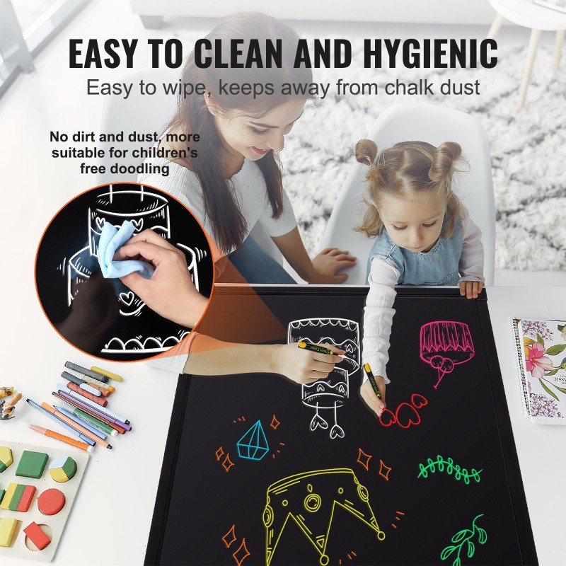 LED-viestitaulu karkaistulla lasilla alumiinirunko 59,8x79,8 cm ripustettava ylös alas säädettävä