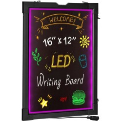 LED viestitaulu karkaistu lasipinta 30 x 40 cm pyyhittävä monivärinen valaistus seinäkiinnitys