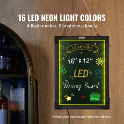 LED-viestitaulu karkaistu lasipinta 30 x 40 cm pyyhittävä monivärinen valaistus seinäkiinnitys