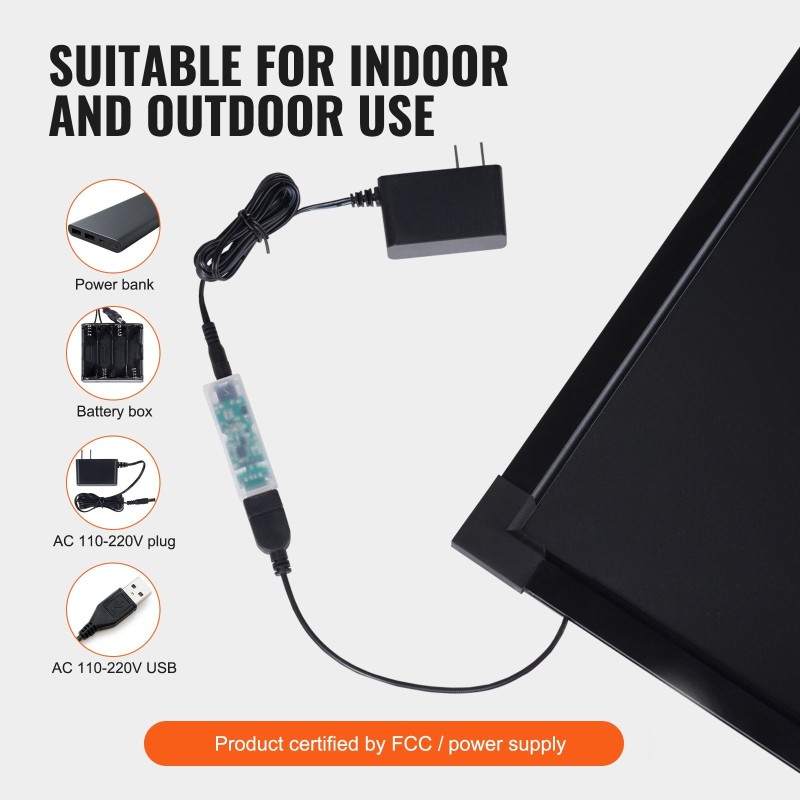 LED-viestitaulu karkaistu lasipinta 30 x 40 cm pyyhittävä monivärinen valaistus seinäkiinnitys