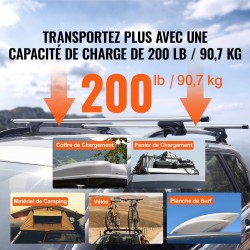 Alumiiniset säädettävät poikkipalkit korotettuihin kattokaiteisiin 137 senttimetriä 2 kappaletta lukolla autoihin