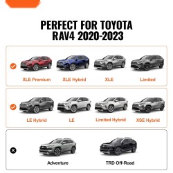 Kattotelineen lukittavat poikkitangot 2 kpl ilmailuluokan alumiinia Toyota RAV4 2019–2023