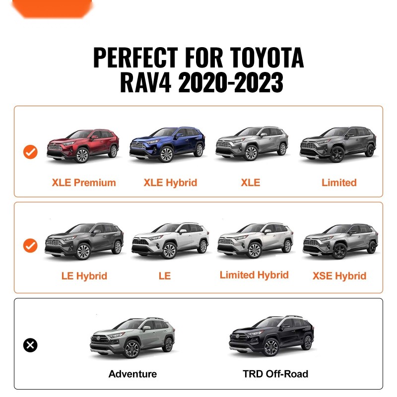 Kattotelineen lukittavat poikkitangot 2 kpl ilmailuluokan alumiinia Toyota RAV4 2019–2023