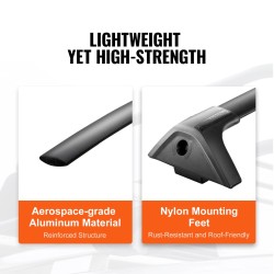 Kattotelineen lukittavat poikkitangot 2 kpl ilmailuluokan alumiinia Toyota RAV4 2019–2023