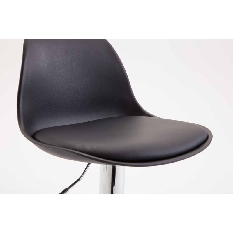 Tyylikäs säädettävä baarijakkara pyörivällä istuimella ja jalkatuella