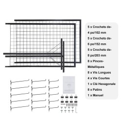 Verkkopaneelitornit 1022A-teräs 840x578 mm 2 kpl kaksipuoliset taittuvat koukuilla