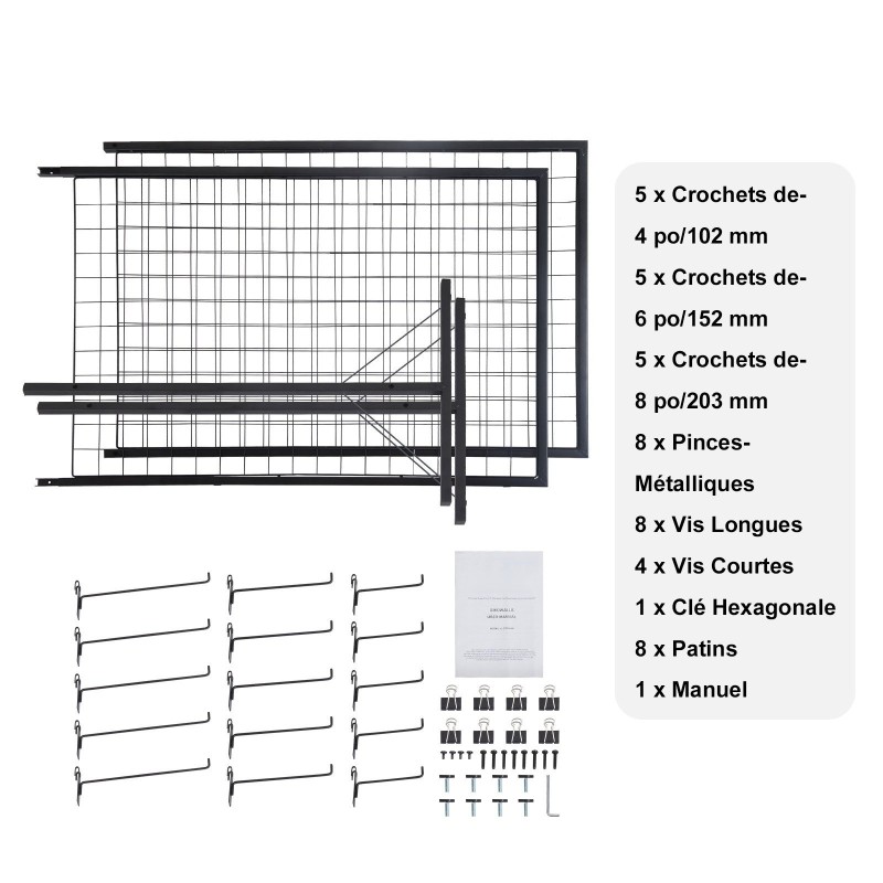 Verkkopaneelitornit 1022A-teräs 840x578 mm 2 kpl kaksipuoliset taittuvat koukuilla
