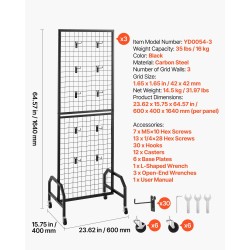 Ritiläseinäpakkaus mustaa hiiliterästä 3 kpl 600 x 400 x 1640 mm pyörillä
