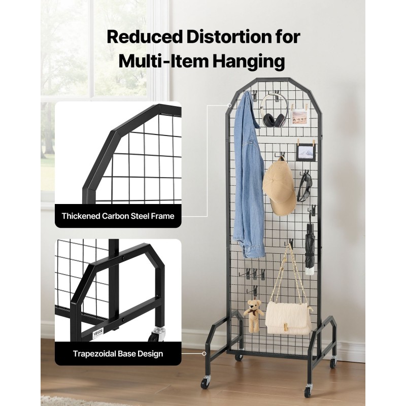 Siirrettävät verkkoseinäpaneelit 2 kpl hiiliteräs 600×1640 mm musta pyörillä 20 koukkua