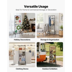 Ritiläseinäpaneeli hiiliteräs 600 x 1640 mm 2 kpl musta pyörillä 10 koukkua