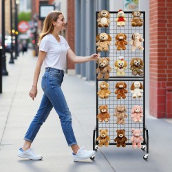 Ritiläseinäpaneeli hiiliteräs 600 x 1640 mm 2 kpl musta pyörillä 10 koukkua