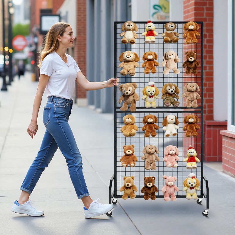 Ritiläseinät 2 kpl musta hiiliteräs 898 x 1798 mm pyörillä 20 koukkua