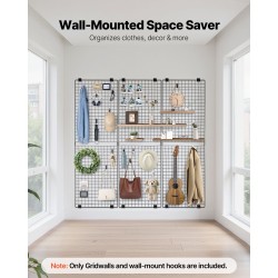 Ritiläpaneelit 3 kpl musta hiiliteräs 610x1828 mm 42 mm ruudukko seinäkiinnitys