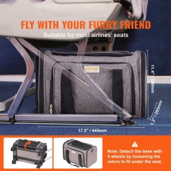 Lemmikkukuljetuslaukku pyörillä 600D Oxford kangas harmaa teleskooppikahvalla sopii alle 11,3 kg lemmikeille