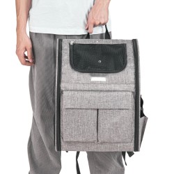 Pyörällinen lemmikkikuljetin 600D Oxford kangas harmaa 425x355x280 mm kantokyky 8,1 kg