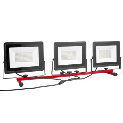 LED-työvalo kolmipäinen jalustalla 15000 lumenia 6000–6500K IP65 3,3 m virtajohto