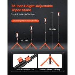 LED-työvalo jalustalla 3 irrotettavaa lampun päätä 2200lm 3000–6500K 13,2Ah akku IP65