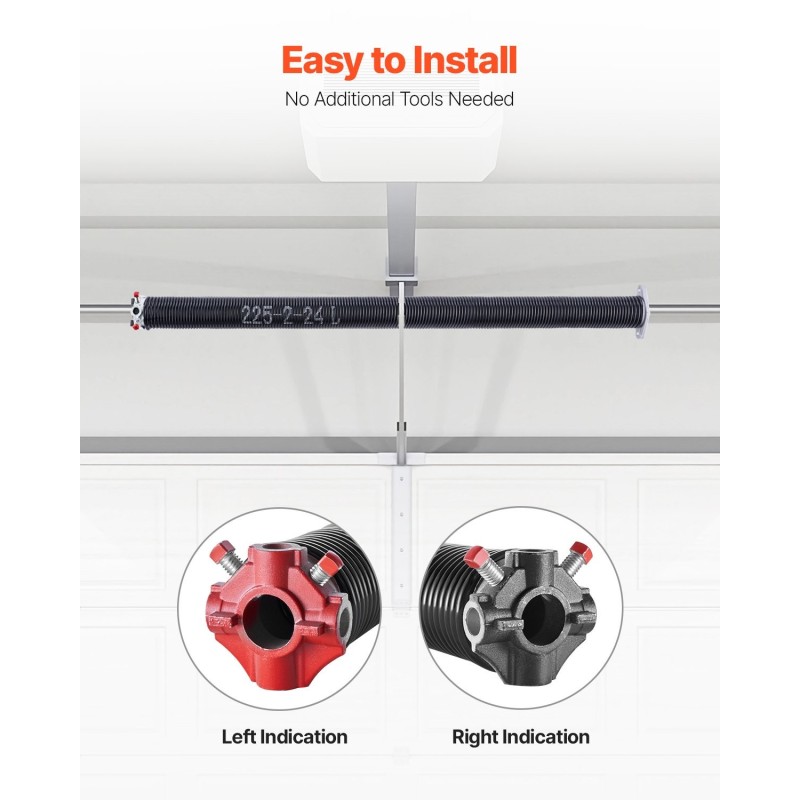 Vääntöjousipari nosto-ovelle korkeahiiliteräs ja alumiini 5,72x50,8x610 mm elektroforeettinen musta pinnoite