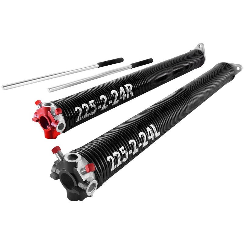 Vääntöjousipari nosto-ovelle korkeahiiliteräs ja alumiini 5,72x50,8x610 mm elektroforeettinen musta pinnoite