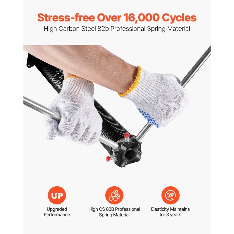 Autotallin nosto-oven vääntöjouset korkeahiiliteräs elektroforeesipinnoitettu pari 5,26×50,8×618 mm