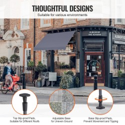 Ulosvedettävä käsikäyttöinen terassimarkiisi teräsrunko koko 250×120 cm harmaa