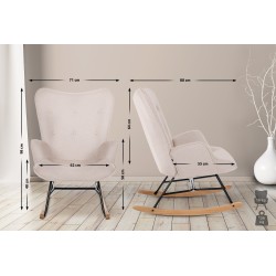 Moderni keinutuoli mukavalla istuimella ja puisilla jalaksilla