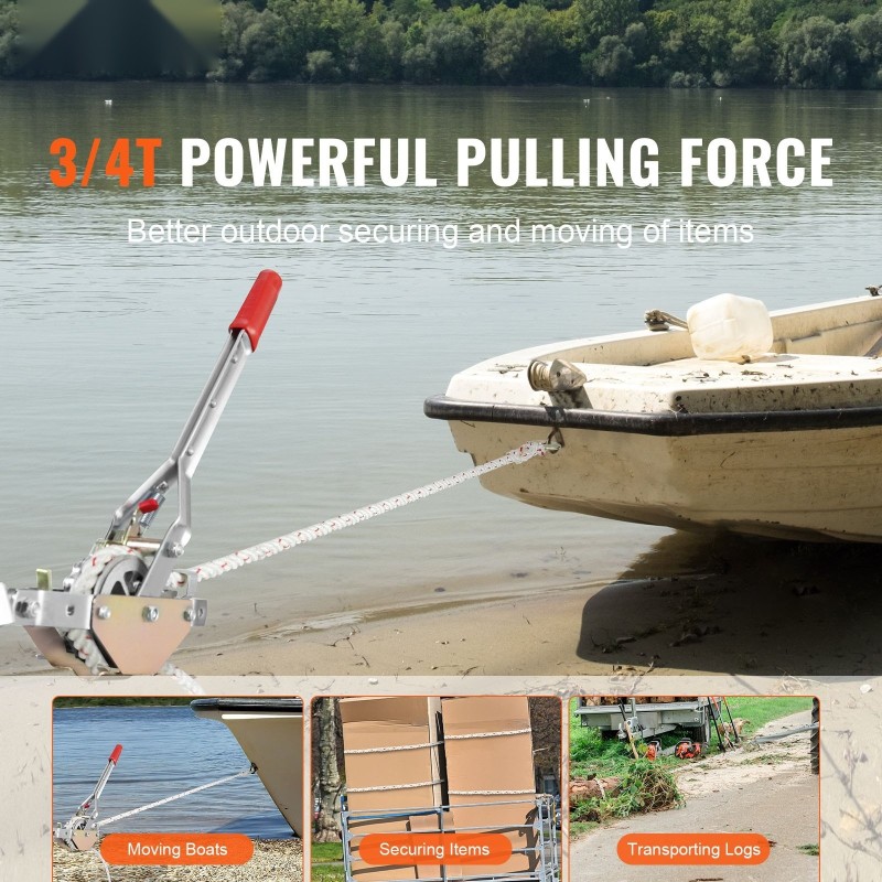 Köysitalja 750 kg vetokyky polyesteriköysi 30,48 m 1,52 cm 2 koukkua