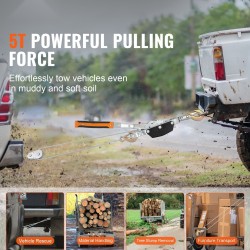 Räikkävinssi hiiliteräsvaijeri 3,5 m 5 t vetokapasiteetti 3 koukkua kaksoisratasrakenne