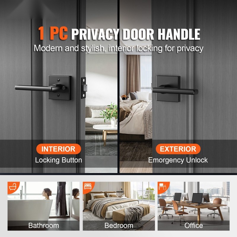 Ovenpainike sinkkiseos 35–45mm 1 kpl sisäoviin mattamusta käännettävä avaimeton 45 asteen avaus