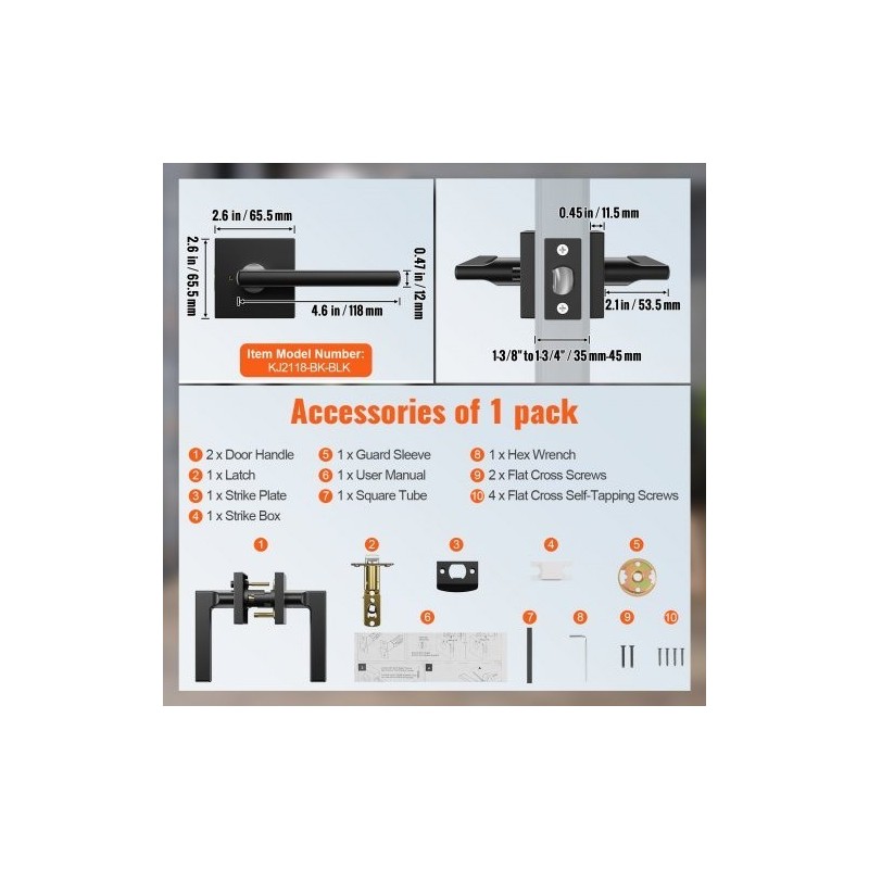 Ovenkahvasetti 5 kpl sinkkiseos matta musta käännettävä avaimeton lukitus 45° kääntö sisäoviin