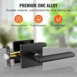 Väliovenpainike mattamusta sinkkiseos 1 kpl avaimeton käännettävä sisäoviin 35–45 mm