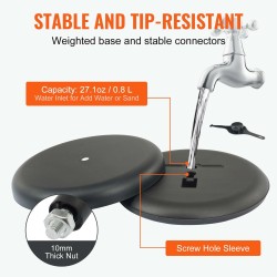 Julisteteline alumiinirunko 11 x 17 tuuman julisteille säädettävä korkeus vesitäytettävä jalusta musta