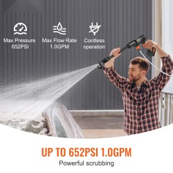 Johdoton harjaton kylmävesipainepesuri 21V 4,0 Ah akulla 4,5 MPa 6-in-1-suuttimella