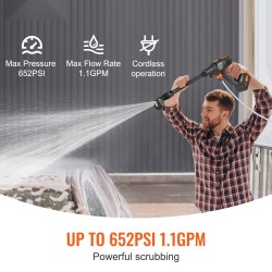 Johdoton painepesuri 21V 4,0Ah akulla kolmiportainen säädettävä 6-toiminen suutin