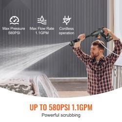 Akkukäyttöinen painepesuri 21V 4,0Ah kannettava 6-toiminen suutin enintään 4 MPa