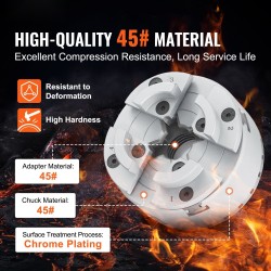 4-leukainen itsekeskittyvä sorvin istukka 45-teräs 70 mm KP2-3/4