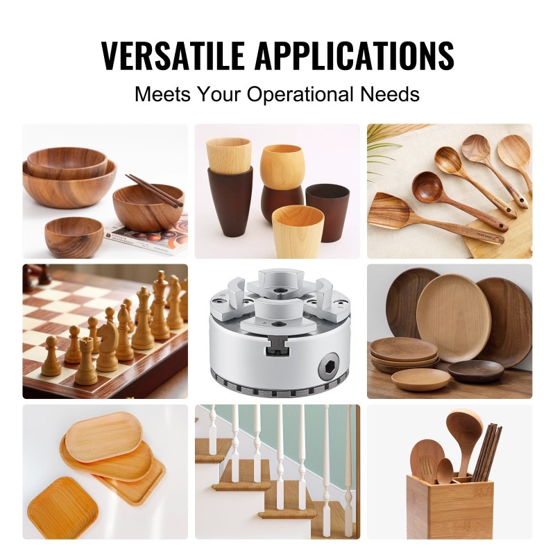 nelileukainen itsestään keskittävä sorvi-istukka teräs yhdeksänkymmentäkuusi millimetriä