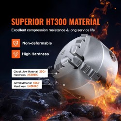 3-leukainen itseitsentyyttävä sorvin istukka HT300 160 mm