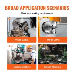 3-leukainen itsesäätyvä sorvin istukka 10 tuuman HT300 valurakenne 6-250 mm