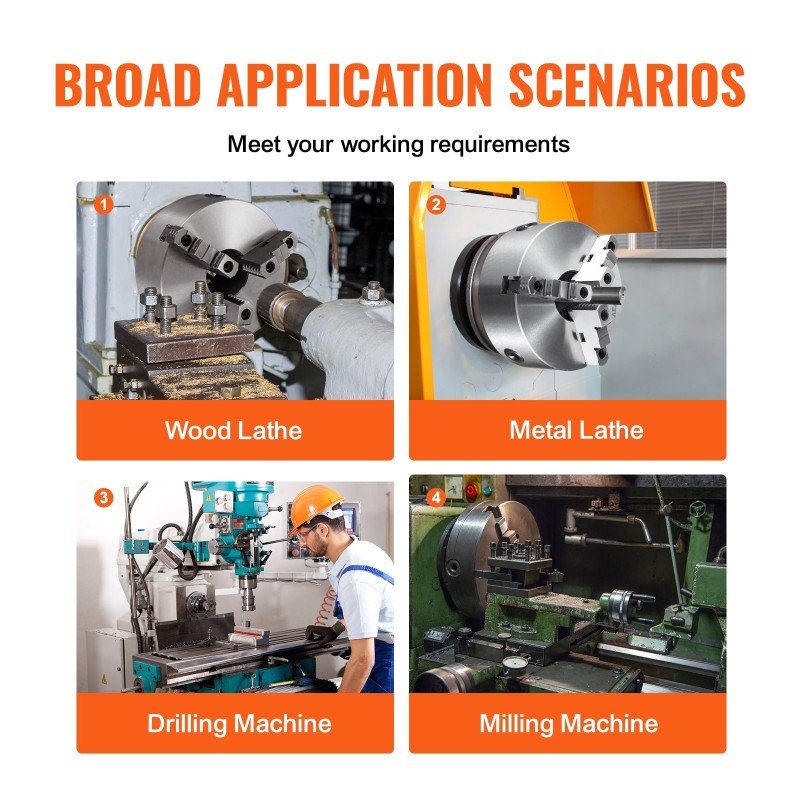 3-leukainen itsesäätyvä sorvin istukka 10 tuuman HT300 valurakenne 6-250 mm