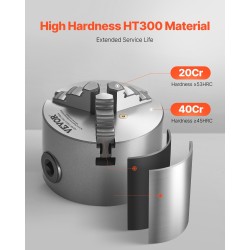 3-leukainen itsesäätyvä sorvin istukka HT300 80 mm puristusalue 2–63 mm