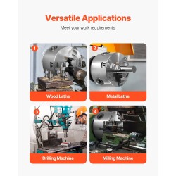 3-leukainen itsesäätyvä sorvin istukka HT300 80 mm puristusalue 2–63 mm