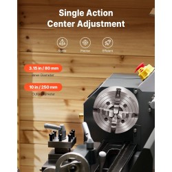 4-leukainen sorvinistukka HT300-valurauta 250 mm 15–250 mm kiristysalue puu ja metalli