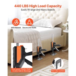 Käsikäyttöinen nostin 2 kpl 200 kg 195 mm magneettinen vatupassi musta