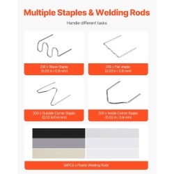 Muovihitsauspistooli 220 W 800 kpl kuumaniittejä 56 kpl hitsauspuikkoja LED valolla kantolaukulla