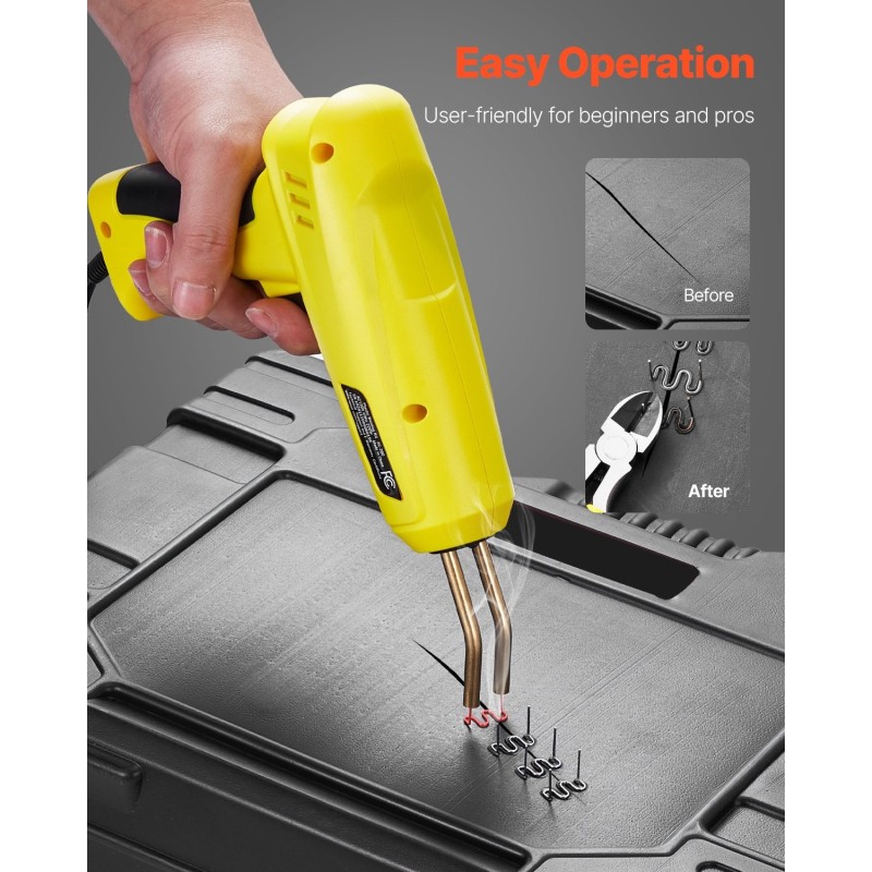 Muovihitsauspistooli 220 W 800 kpl kuumaniittejä 56 kpl hitsauspuikkoja LED valolla kantolaukulla