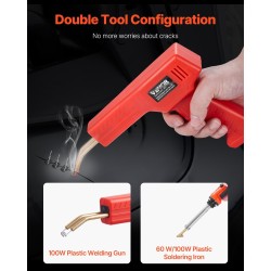 Muovihitsauspakkaus 100 W pistooli 60 ja 100 W juotoskolvi 1000 kuumaa niittiä