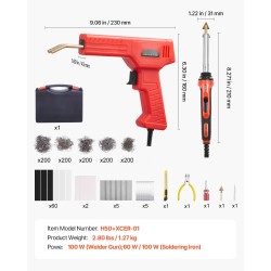 Muovihitsauspakkaus 100 W pistooli 60 ja 100 W juotoskolvi 1000 kuumaa niittiä