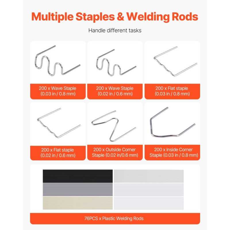 Muovihitsauspistooli 220 watin 1200 kpl kuumia niittejä 76 hitsauspuikkoa kantolaukku