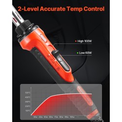 Muovihitsauskolvi kaksoisteho 60/100 W 3 kärkeä 20 hitsauspuikkoa metallinen teline